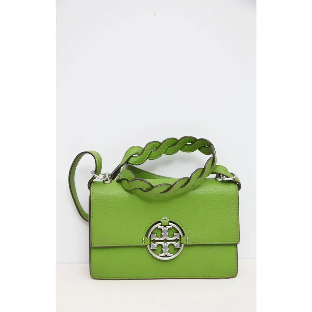 Tory Burch Wheatgrass Small Miller Flap Shoulder Bag in Green